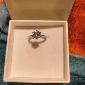 White Sapphire 18K RGP Ring